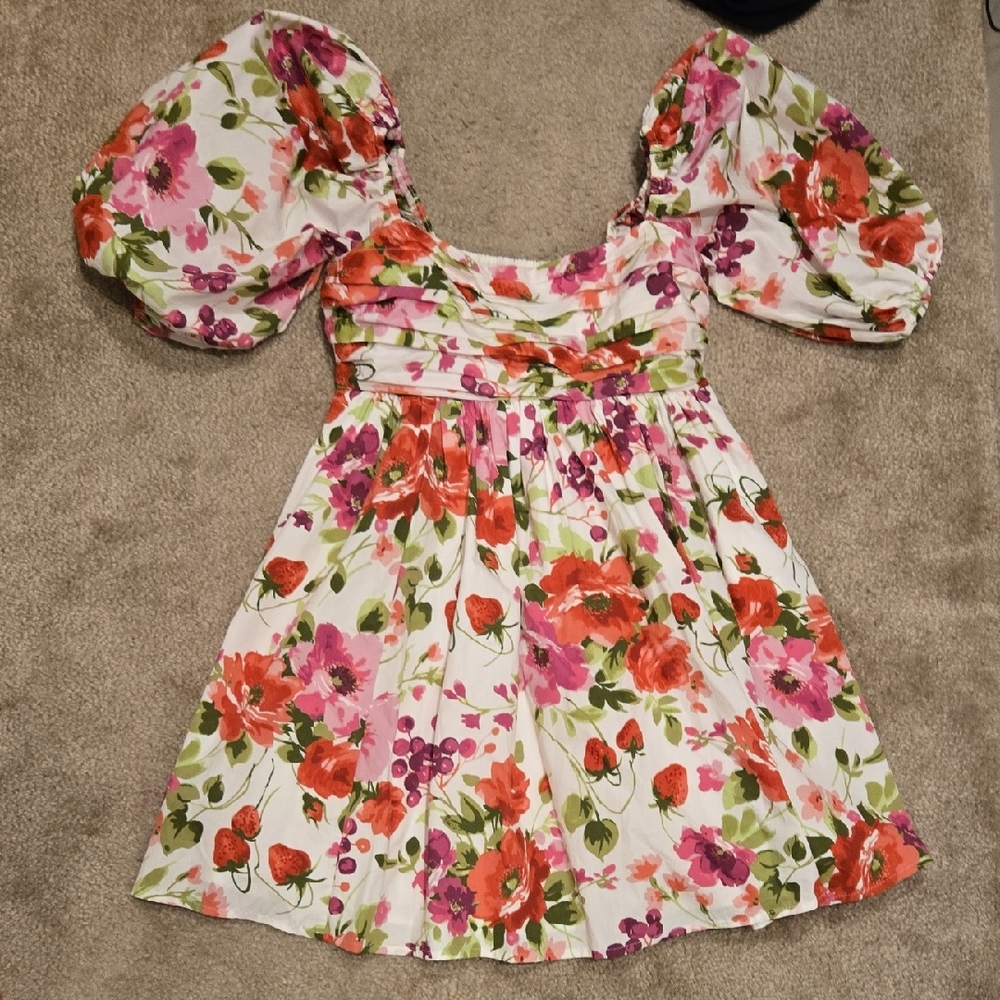 Abercombie And Fitch Emerson Floral Puff Sleeve Dress